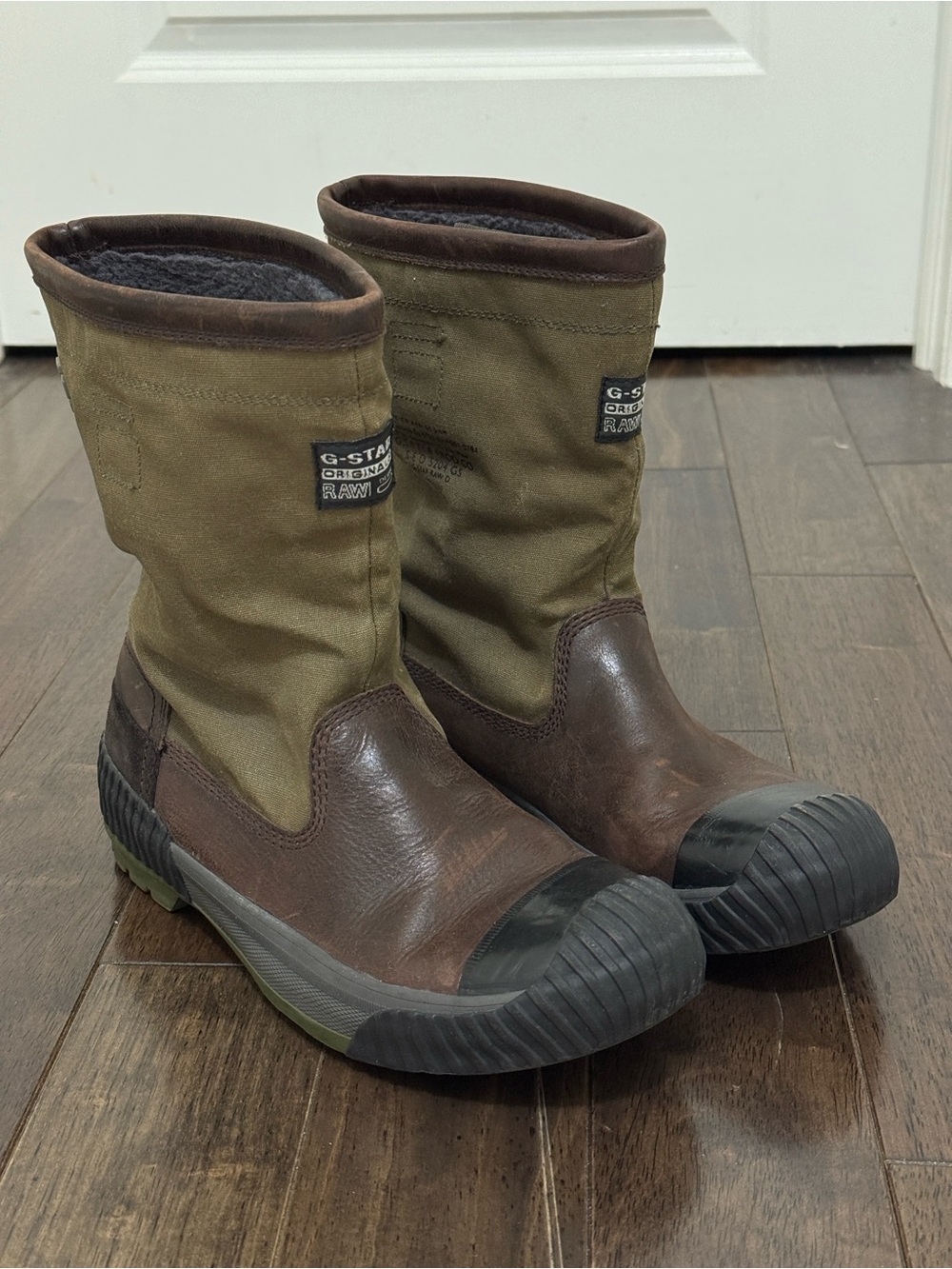 G-Star Men's Brown & Olive Boots in size 8